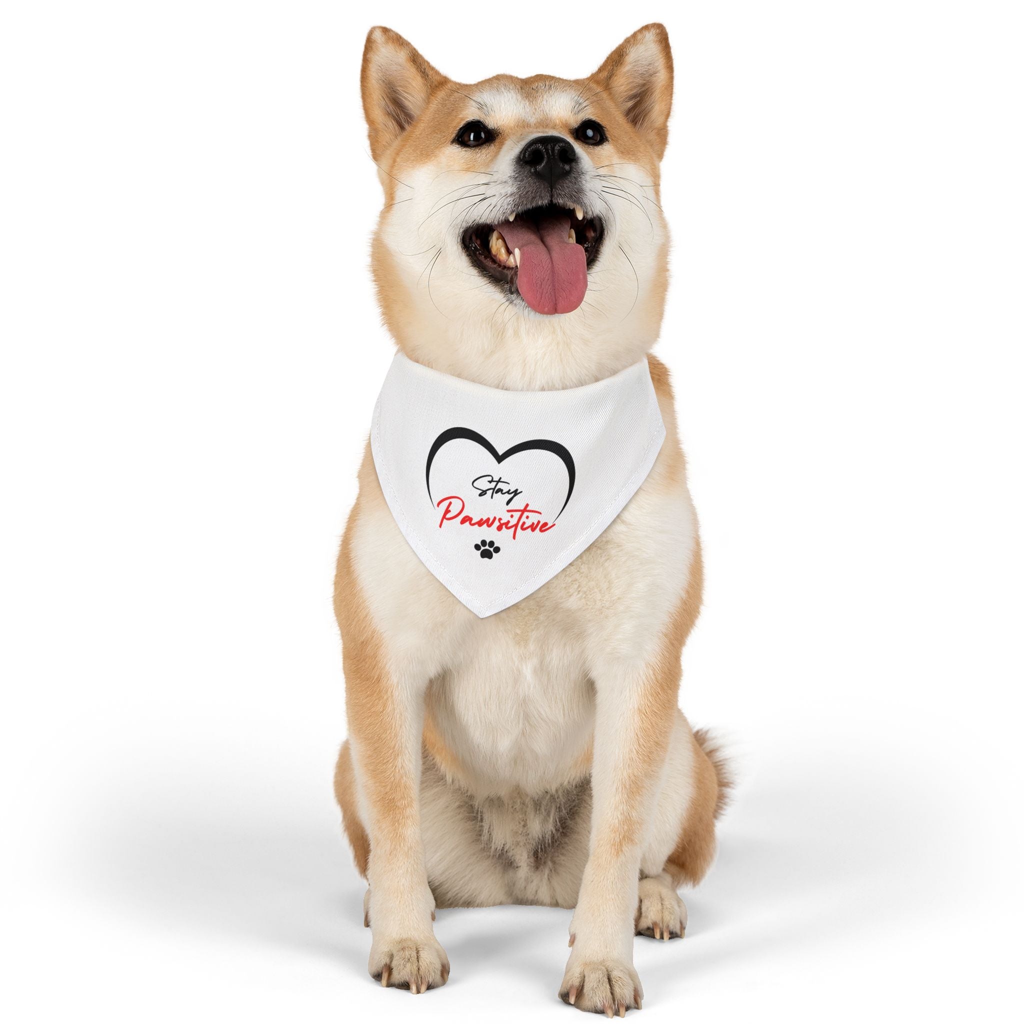 Stay Paw-sitive Pet Bandana Collar - Cute Dog Accessory for Positive Vibes