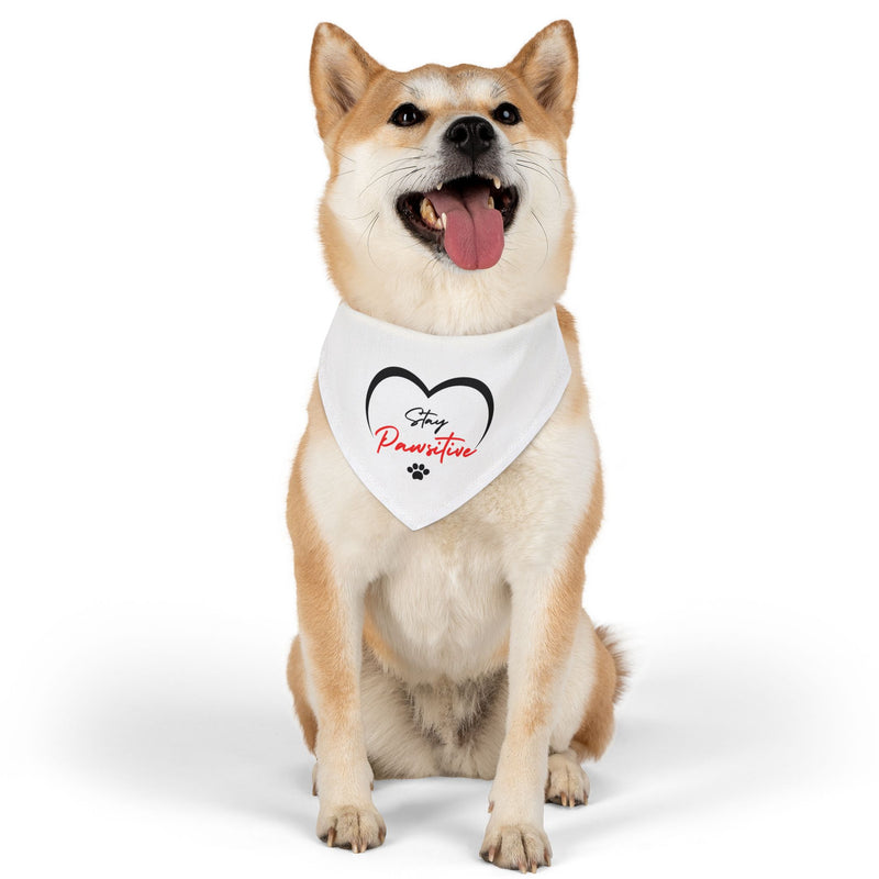 Stay Paw-sitive Pet Bandana Collar - Cute Dog Accessory for Positive Vibes
