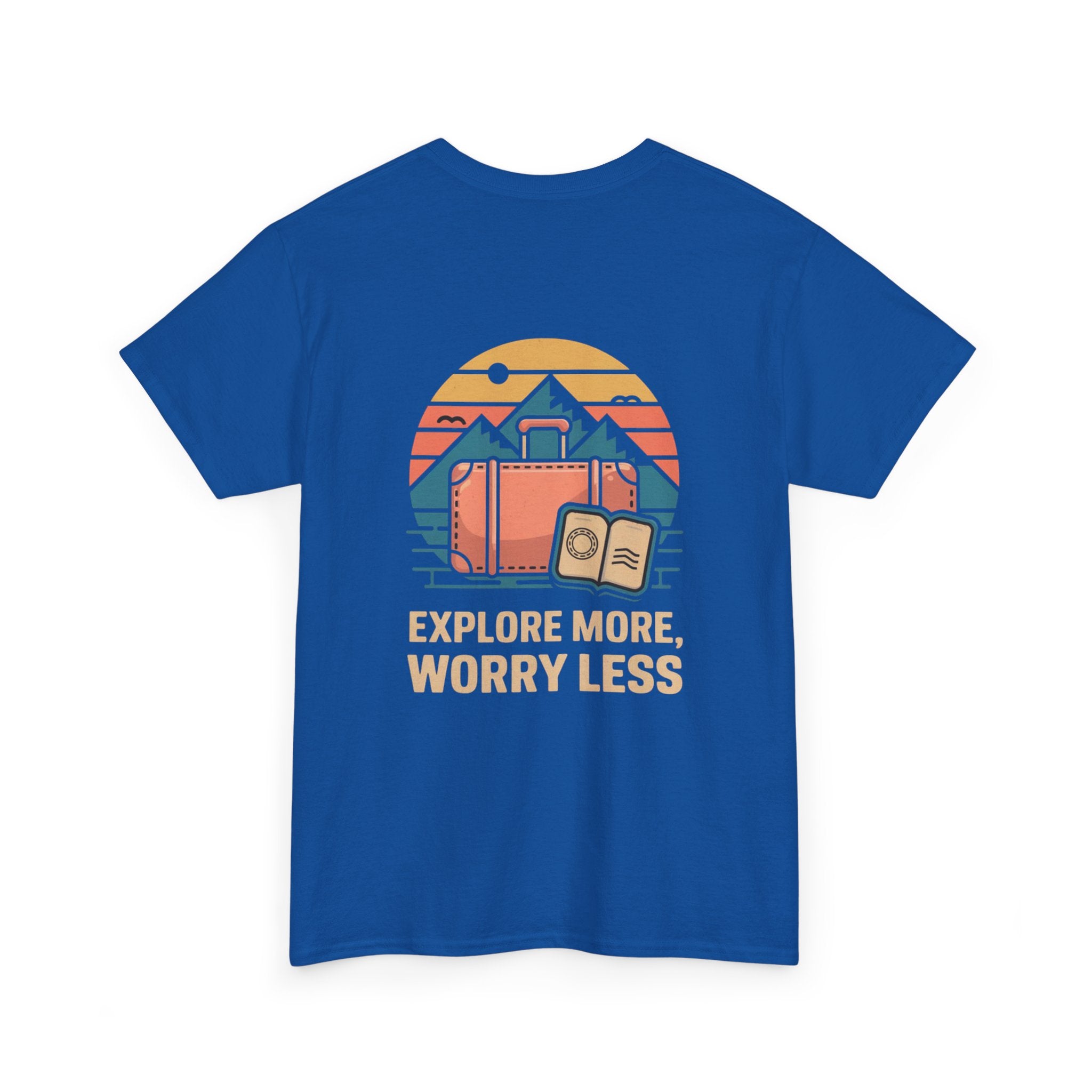 Unisex Heavy Cotton Tee: "Explore more worry less" - T-Shirt