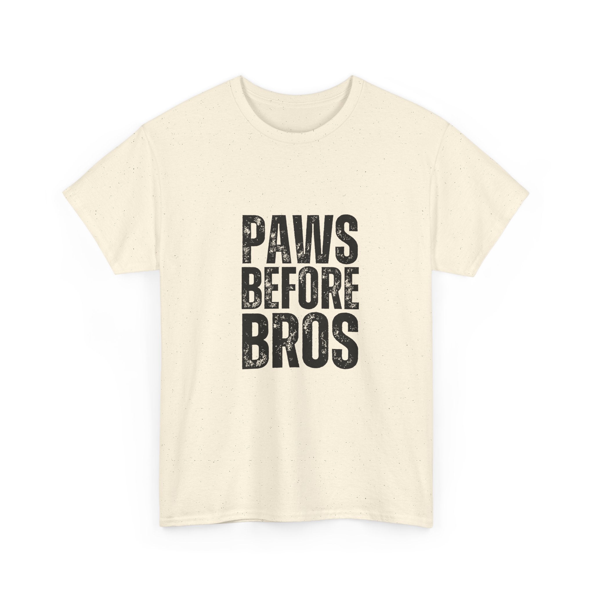 Unisex Heavy Cotton Tee - 'Paws Before Bros' Graphic T-Shirt