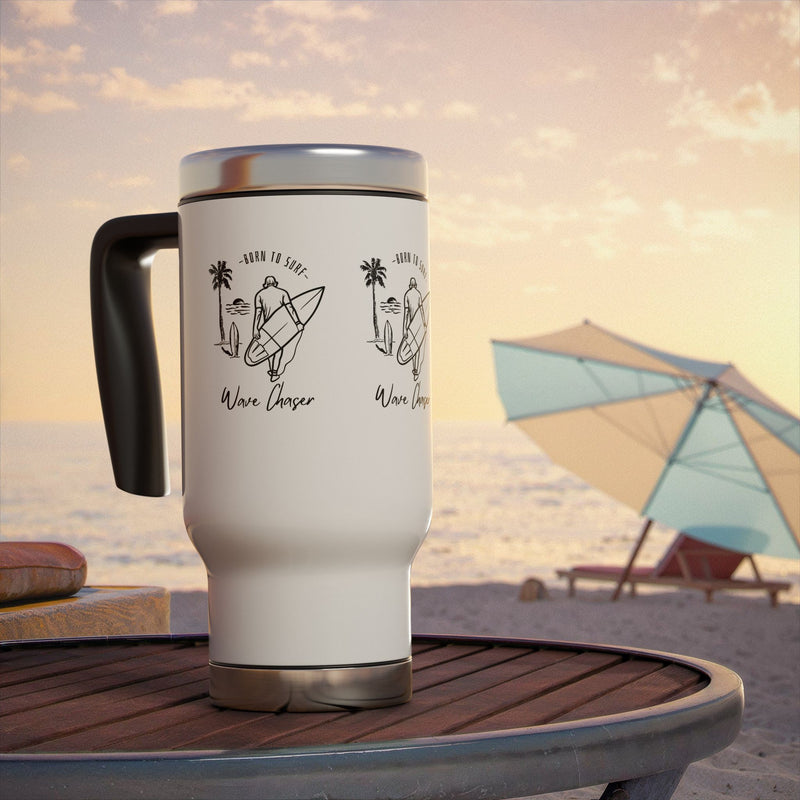 Tropical Island Stainless Steel Travel Mug with Handle - 14oz