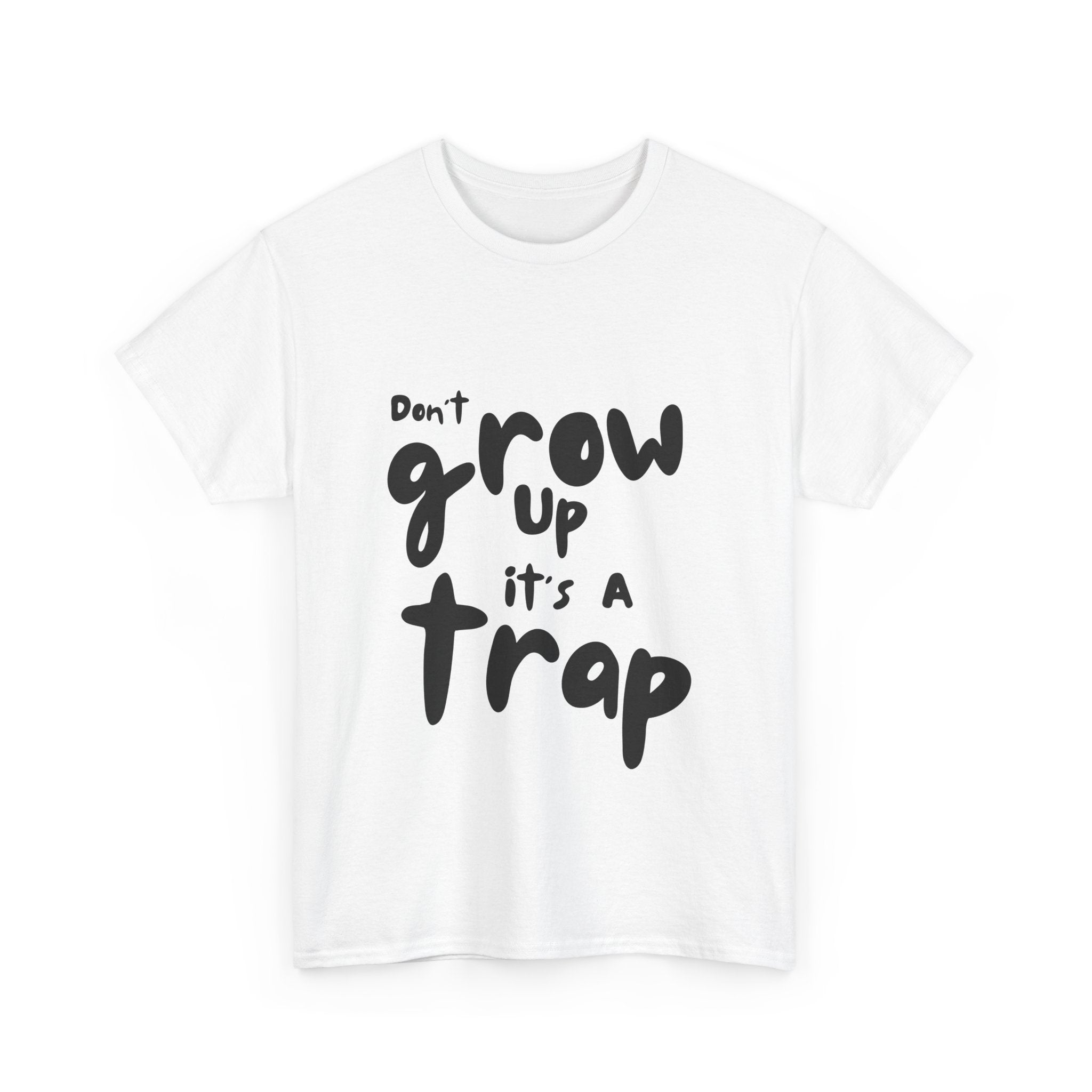 Funny Unisex Heavy Cotton Tee - "Don't Grow Up It's A Trap"
