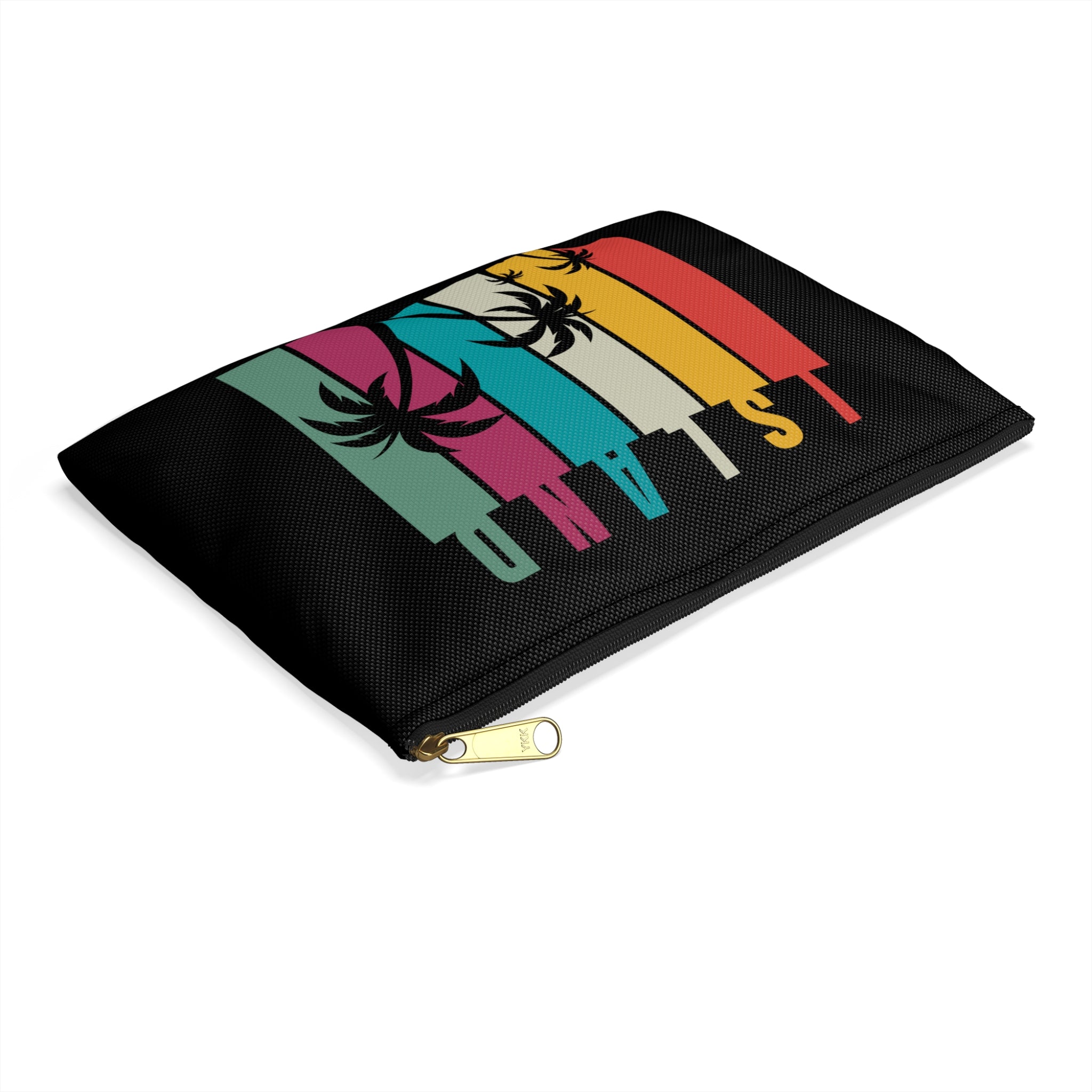 Tropical Island Accessory Pouch - Colorful Palm Tree Design for Travel & Organizing