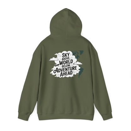 Unisex Heavy Blend™ Hooded Sweatshirt Sky above world below