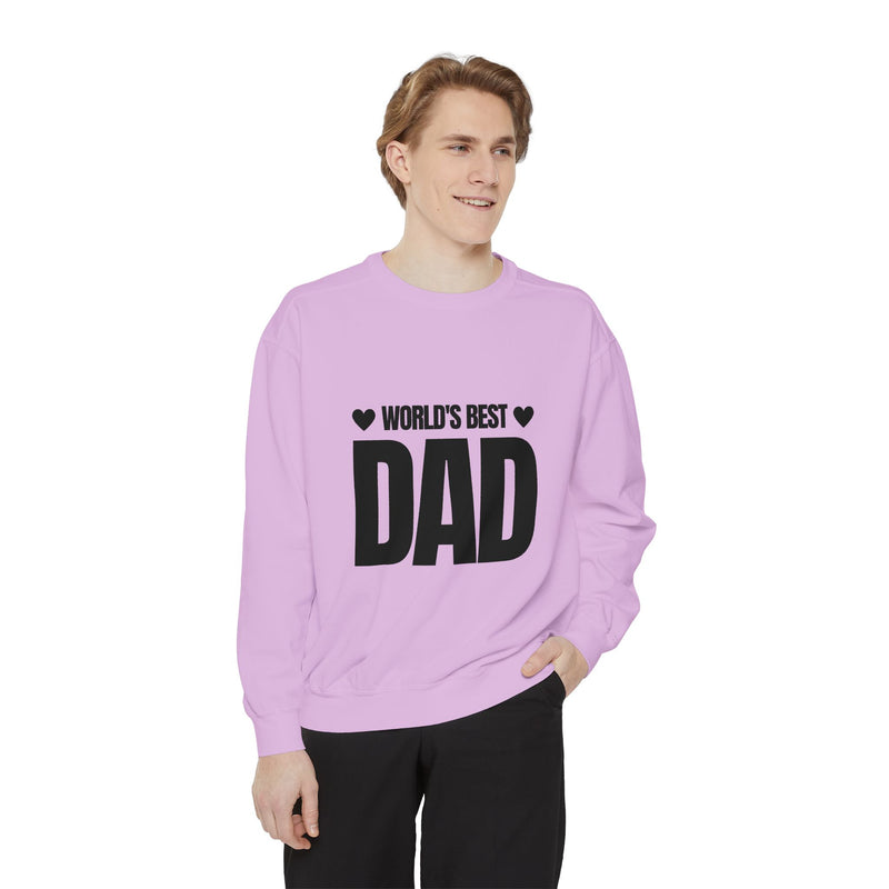 World's Best Dad Unisex Garment-Dyed Sweatshirt - Perfect Gift for Father's Day