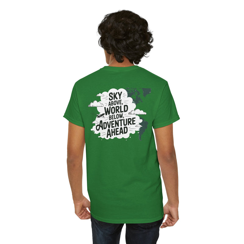 Unisex Heavy Cotton Tee: "sky above world below" T-Shirt