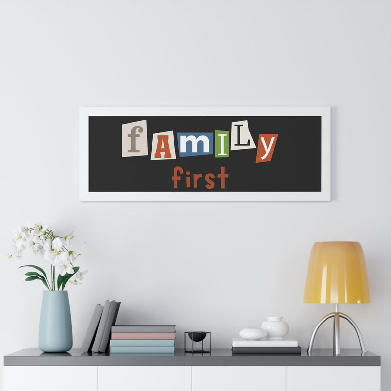 Family First Framed Poster - Modern Wall Art for Home Decor