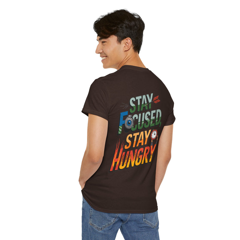 Unisex Heavy Cotton Tee: "Stay Focused Stay Hungry" - T-Shirt