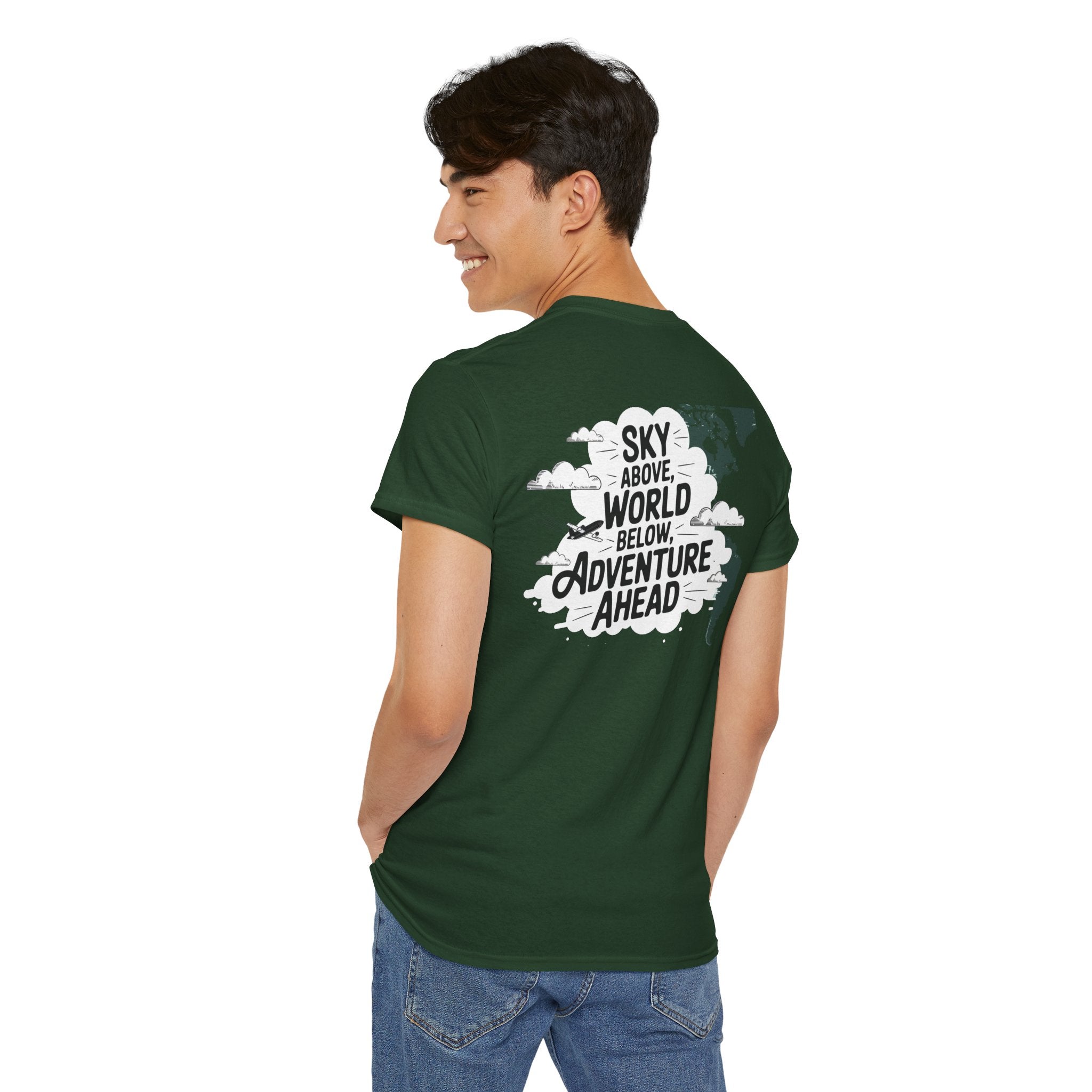 Unisex Heavy Cotton Tee: "sky above world below" T-Shirt