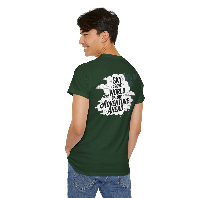 Unisex Heavy Cotton Tee: "sky above world below" T-Shirt
