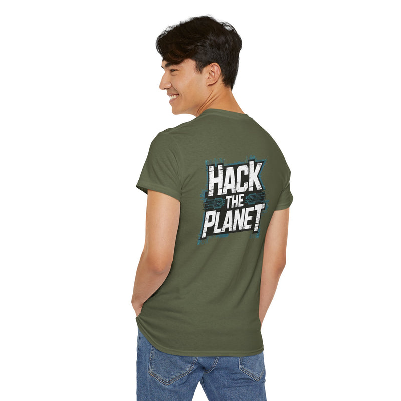 Unisex Heavy Cotton Tee: "Hack the Planet" - T-Shirt