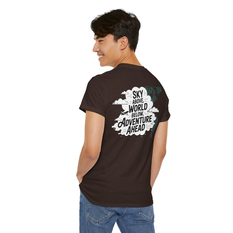 Unisex Heavy Cotton Tee: "sky above world below" T-Shirt