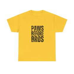 Unisex Heavy Cotton Tee - 'Paws Before Bros' Graphic T-Shirt