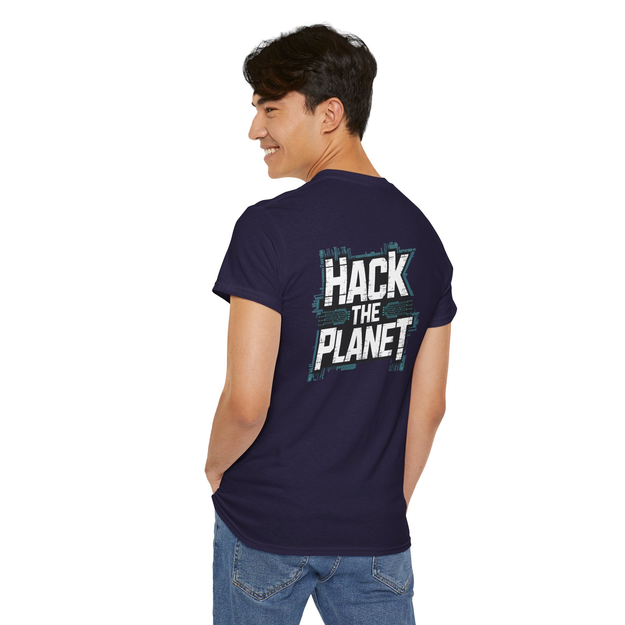Unisex Heavy Cotton Tee: "Hack the Planet" - T-Shirt