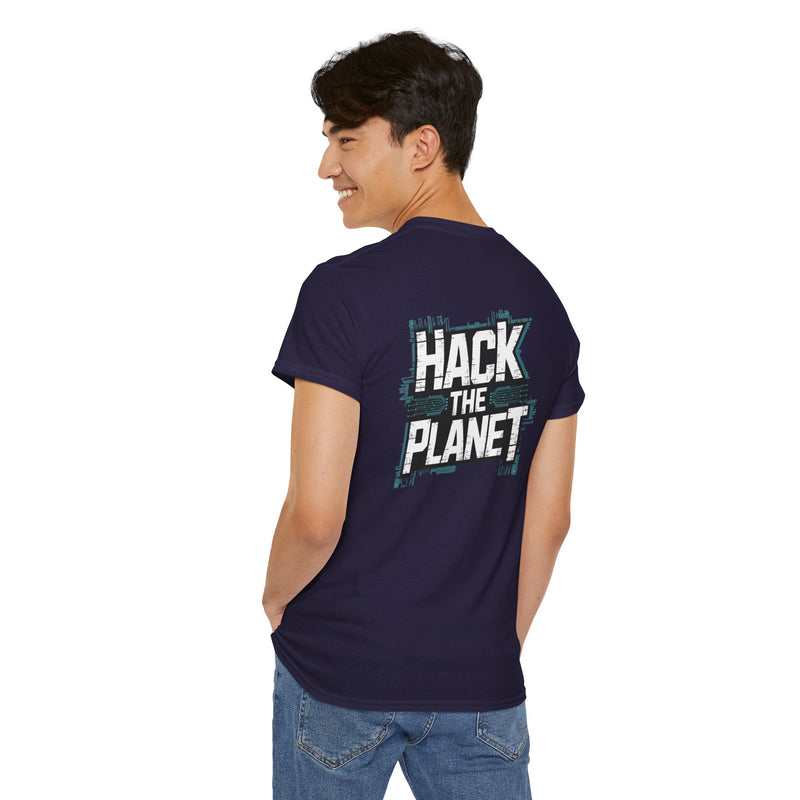 Unisex Heavy Cotton Tee: "Hack the Planet" - T-Shirt