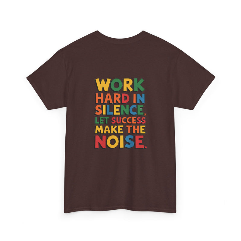 Work hard in Silence Unisex Heavy Cotton Tee for Everyday Style