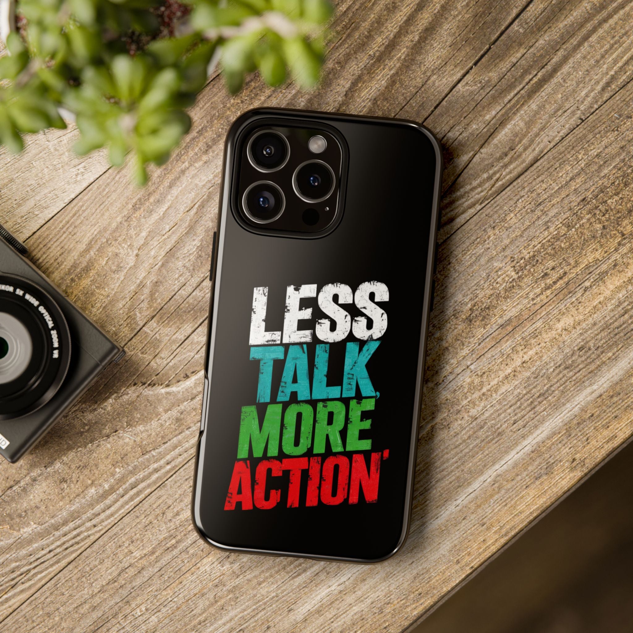 Less Talk More Action Phone Case - Tough, Motivational Design for Active Lifestyles