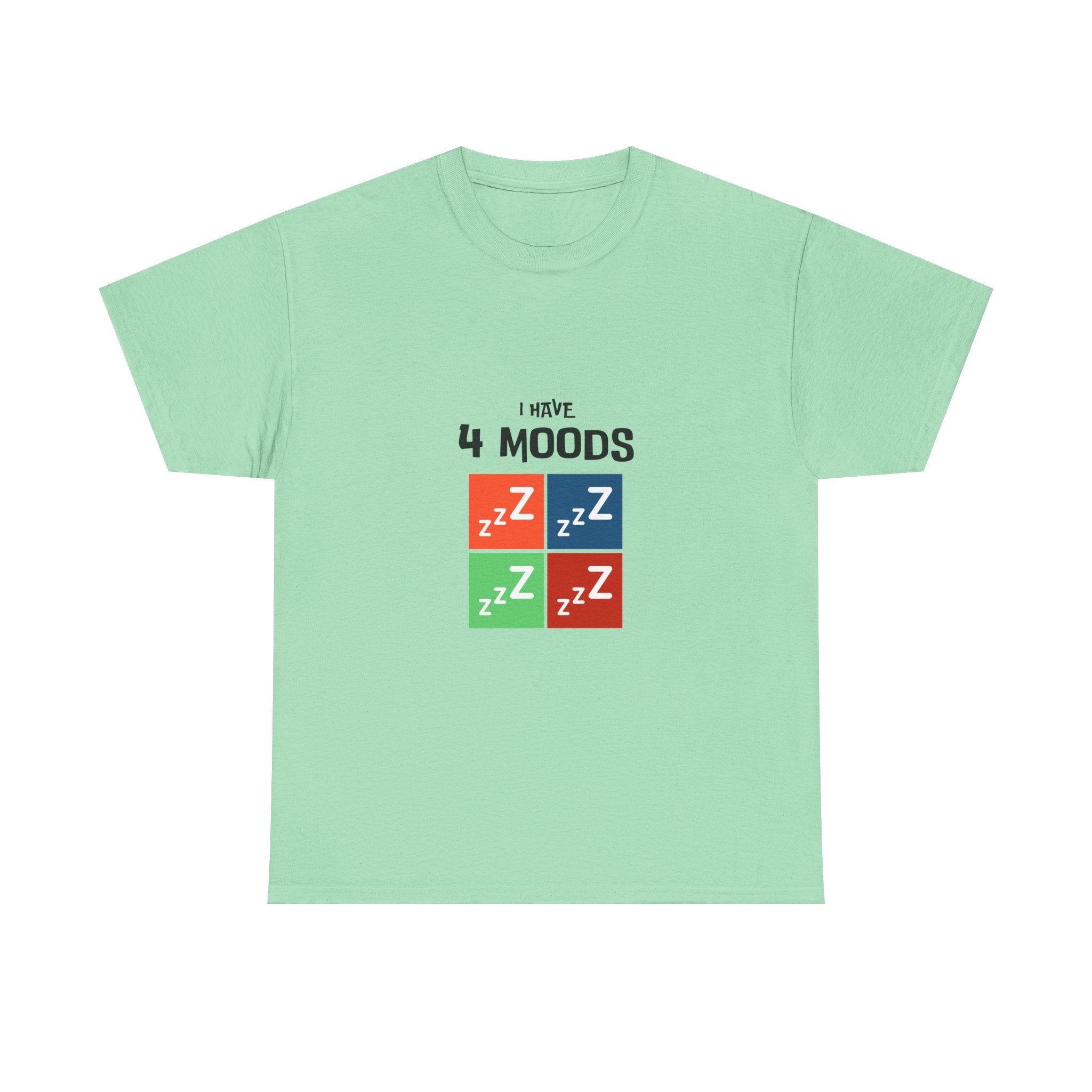 Unisex Heavy Cotton Tee - 'I Have 4 Moods' Graphic T-Shirt for Casual Comfort