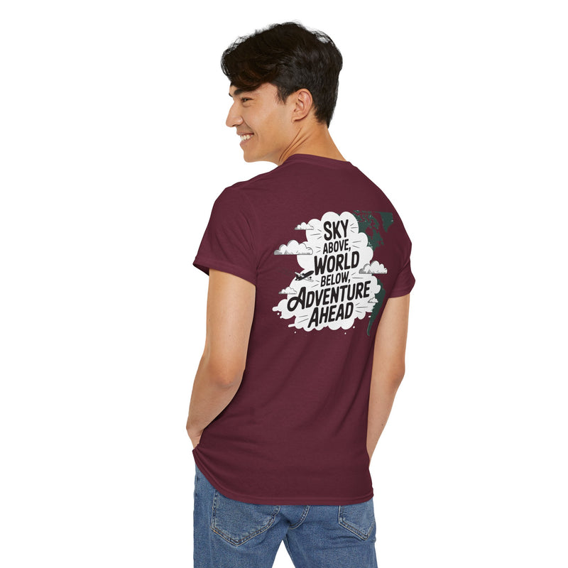 Unisex Heavy Cotton Tee: "sky above world below" T-Shirt