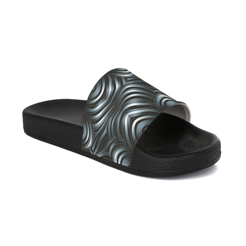 Stylish Men's Slide Sandals with Wave Pattern - Perfect for Summer and Relaxation