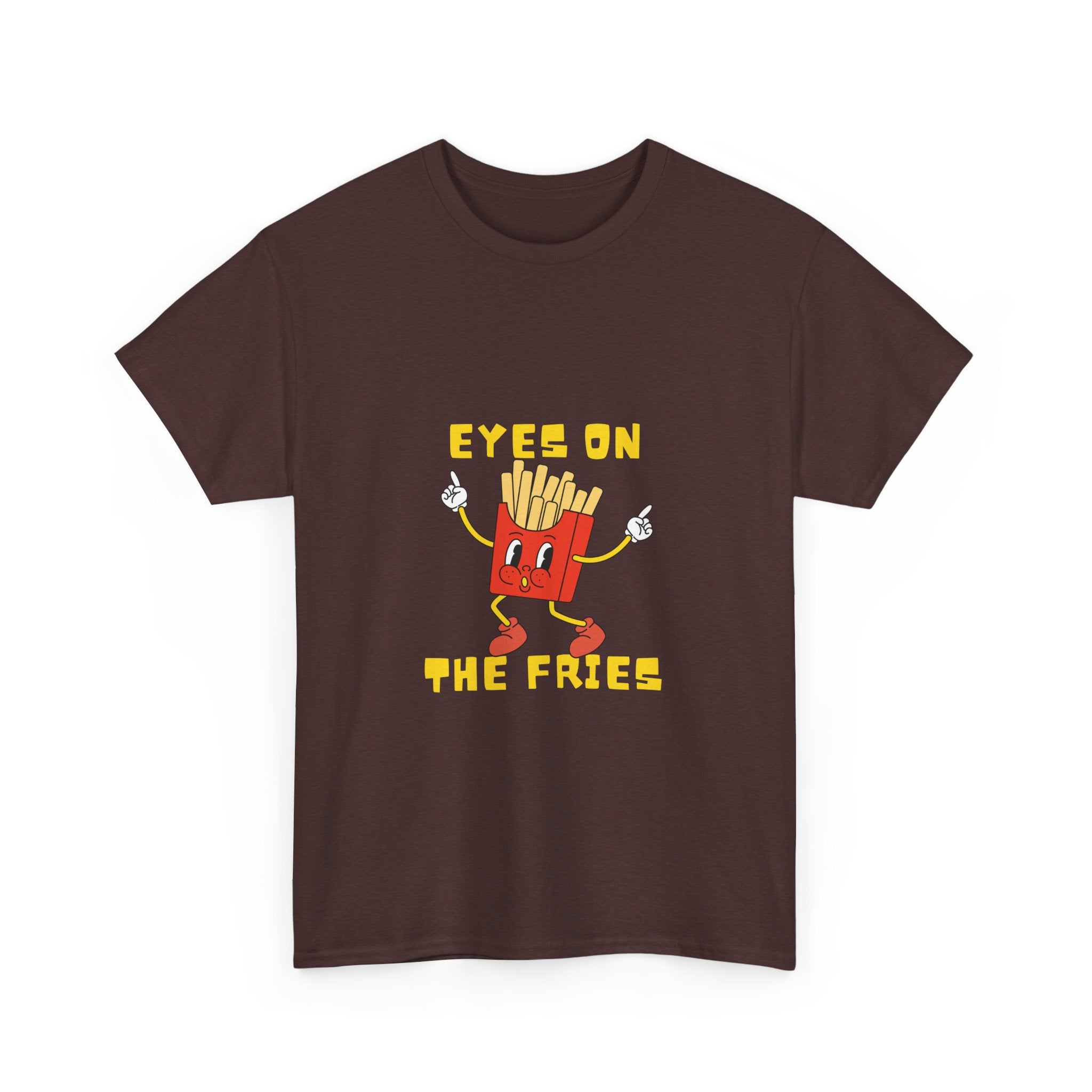 Funny Foodie Unisex Heavy Cotton Tee - 'Eyes on the Fries' Graphic T-Shirt