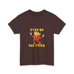 Funny Foodie Unisex Heavy Cotton Tee - 'Eyes on the Fries' Graphic T-Shirt