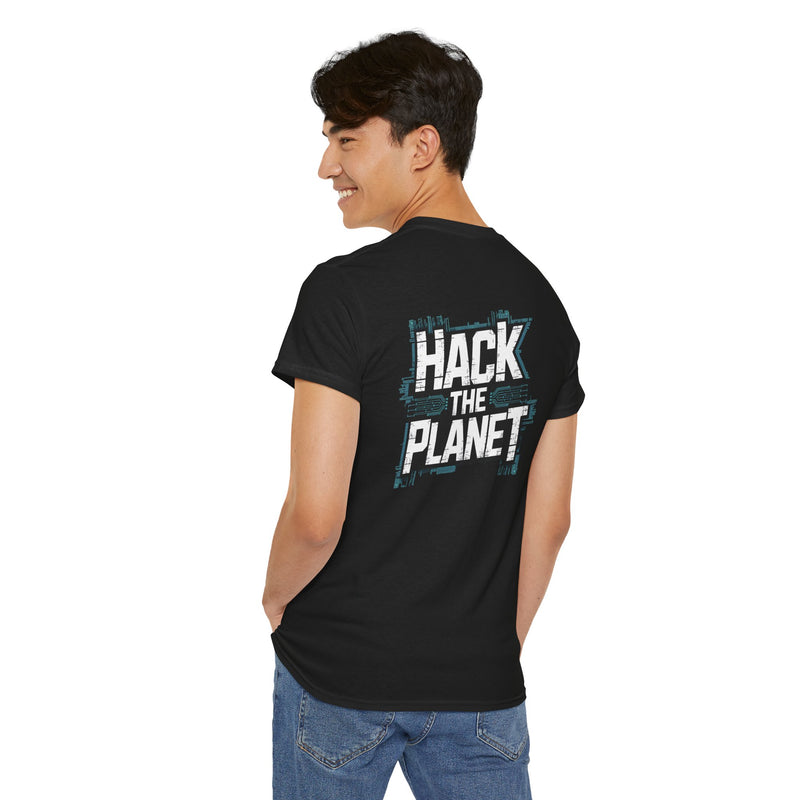 Unisex Heavy Cotton Tee: "Hack the Planet" - T-Shirt