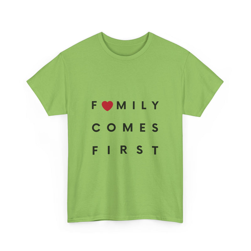 Family Comes First Unisex Heavy Cotton Tee