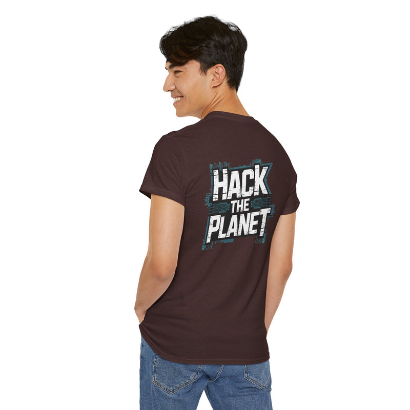 Unisex Heavy Cotton Tee: "Hack the Planet" - T-Shirt