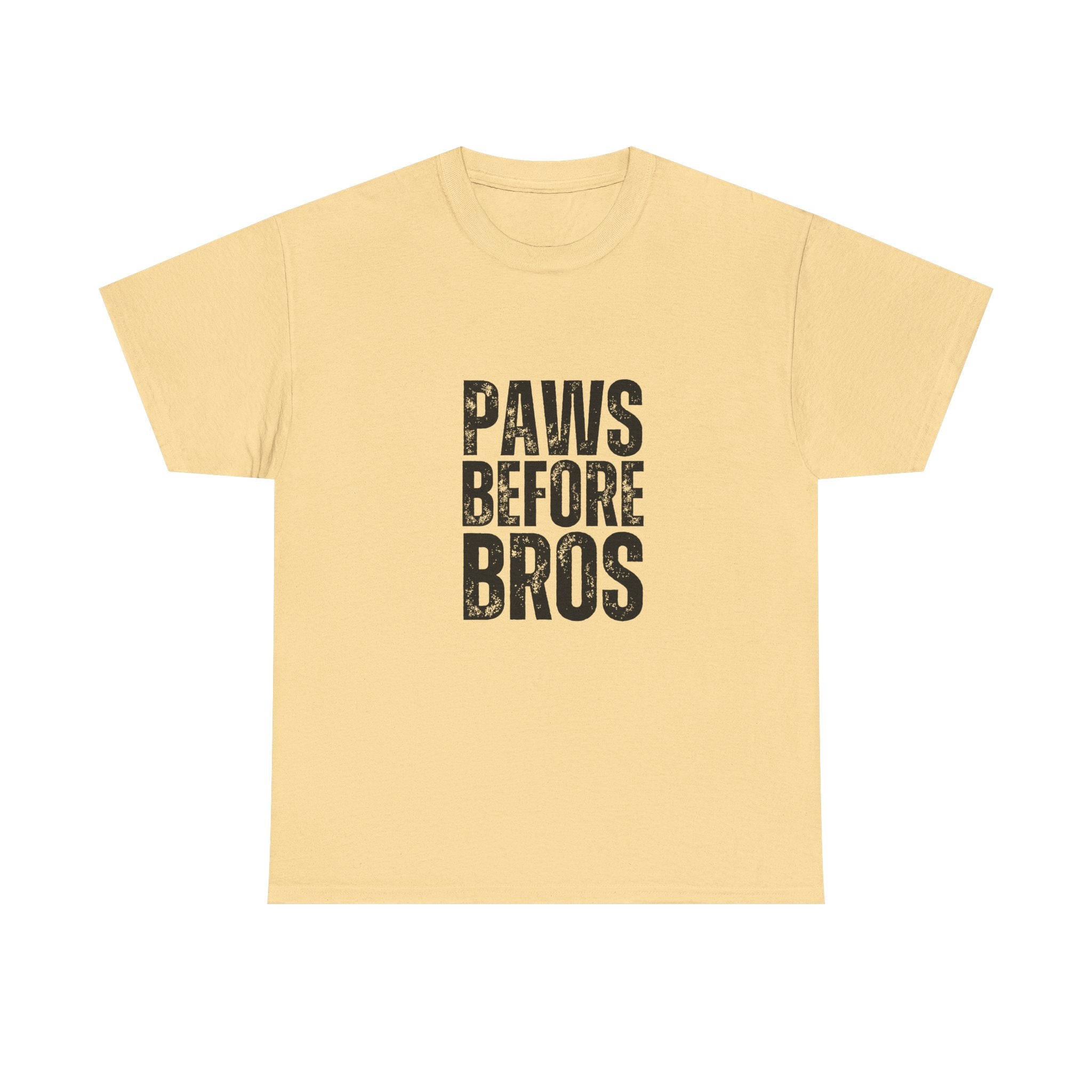 Unisex Heavy Cotton Tee - 'Paws Before Bros' Graphic T-Shirt
