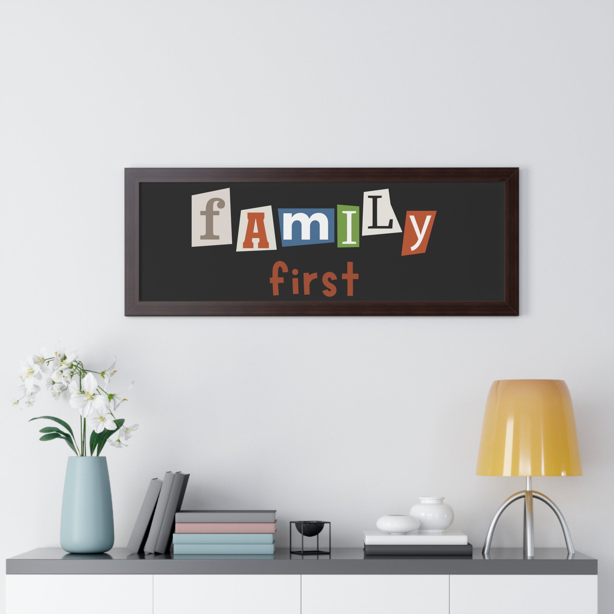 Family First Framed Poster - Modern Wall Art for Home Decor