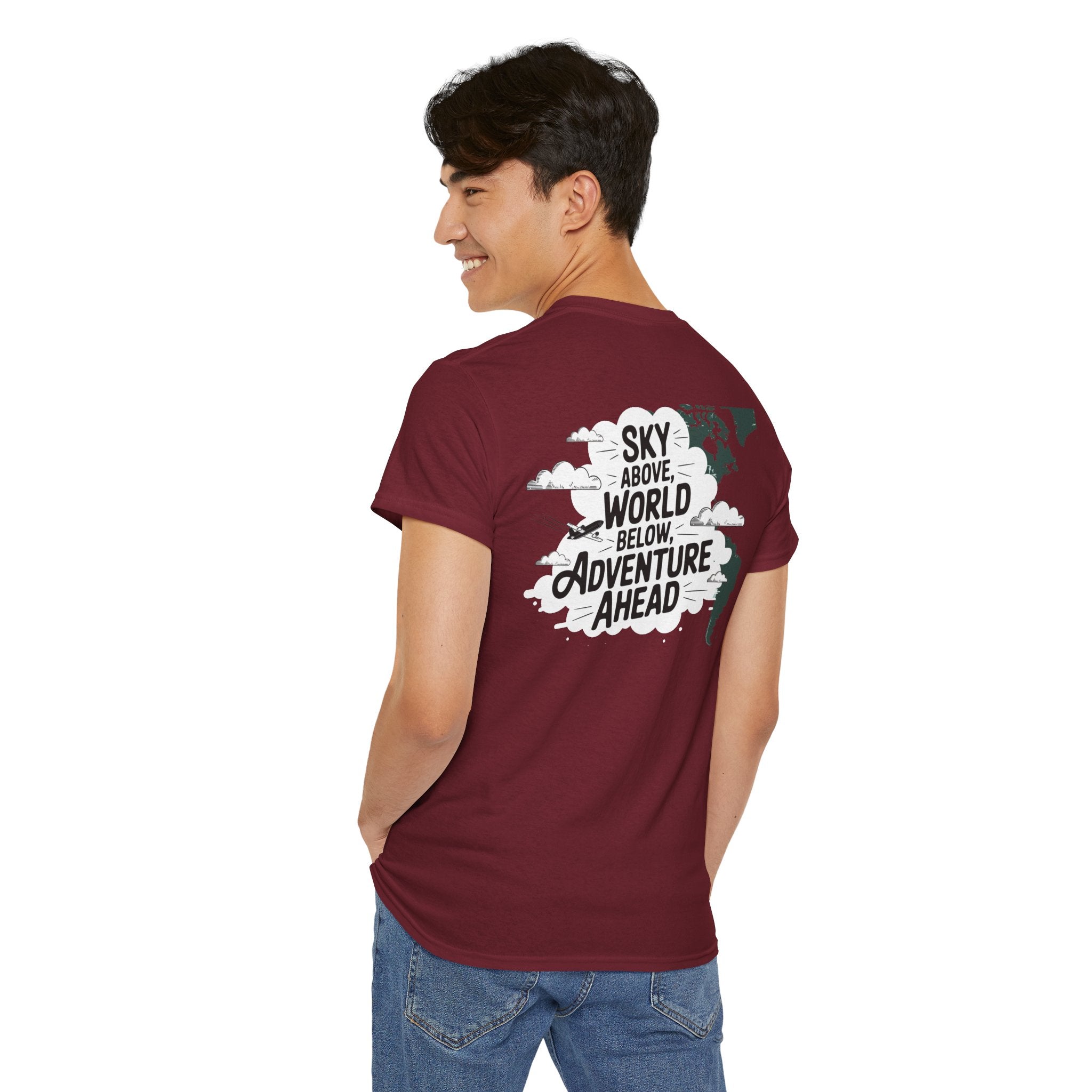 Unisex Heavy Cotton Tee: "sky above world below" T-Shirt