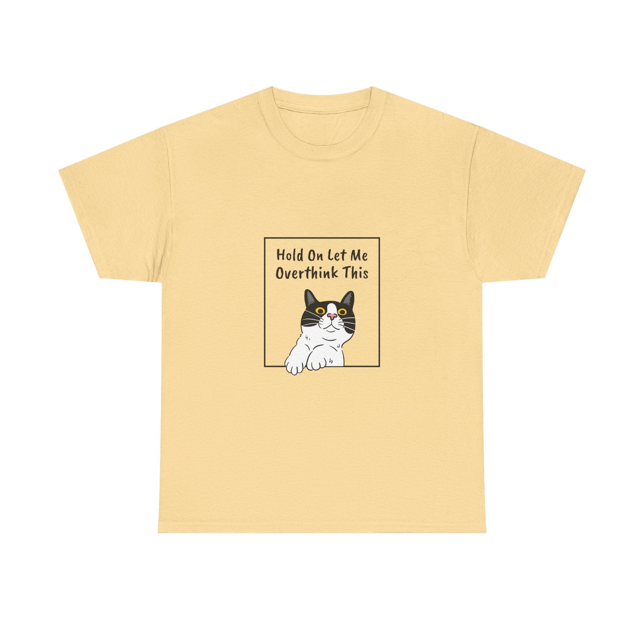 Funny Cat Overthink Tee - Unisex Heavy Cotton Shirt