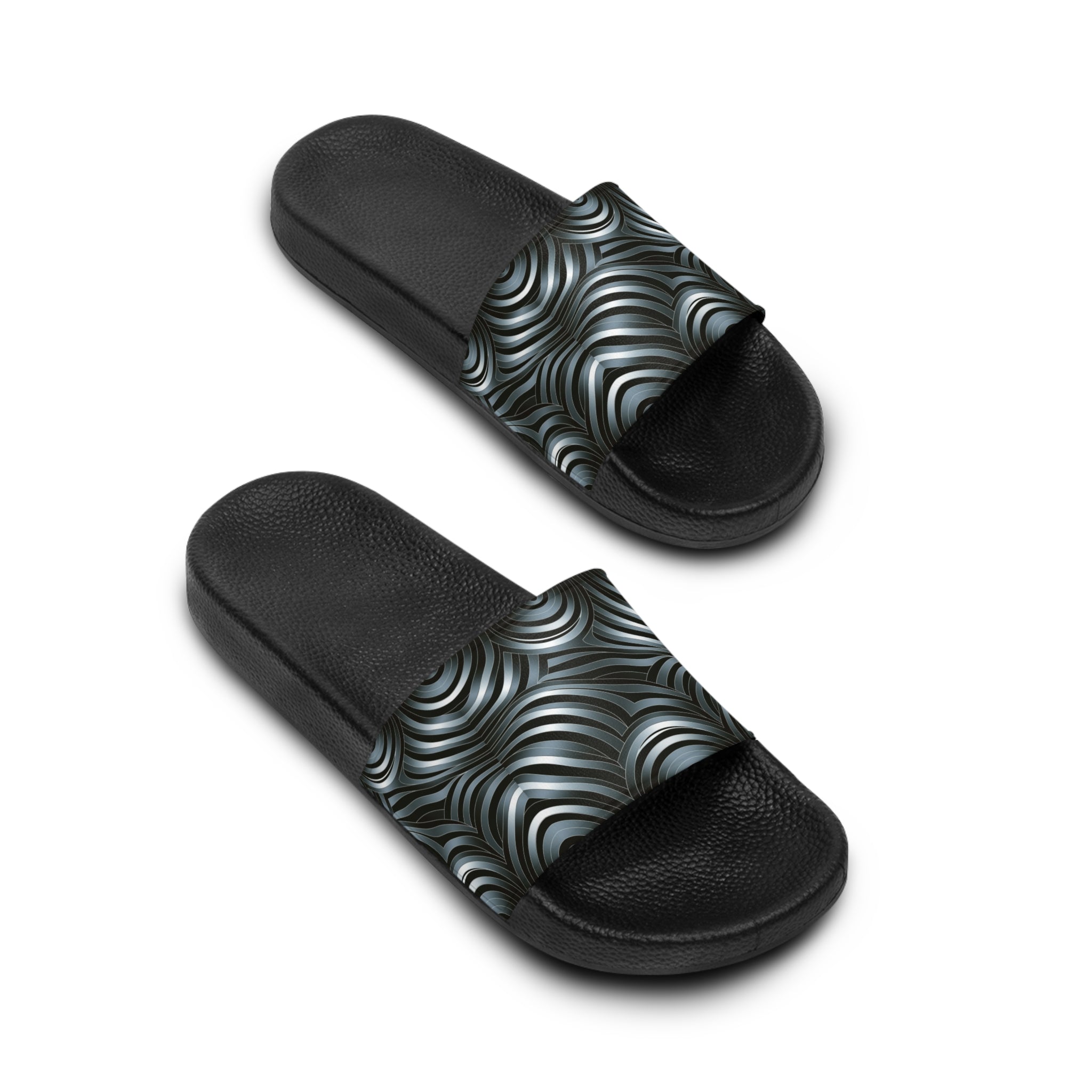 Stylish Men's Slide Sandals with Wave Pattern - Perfect for Summer and Relaxation