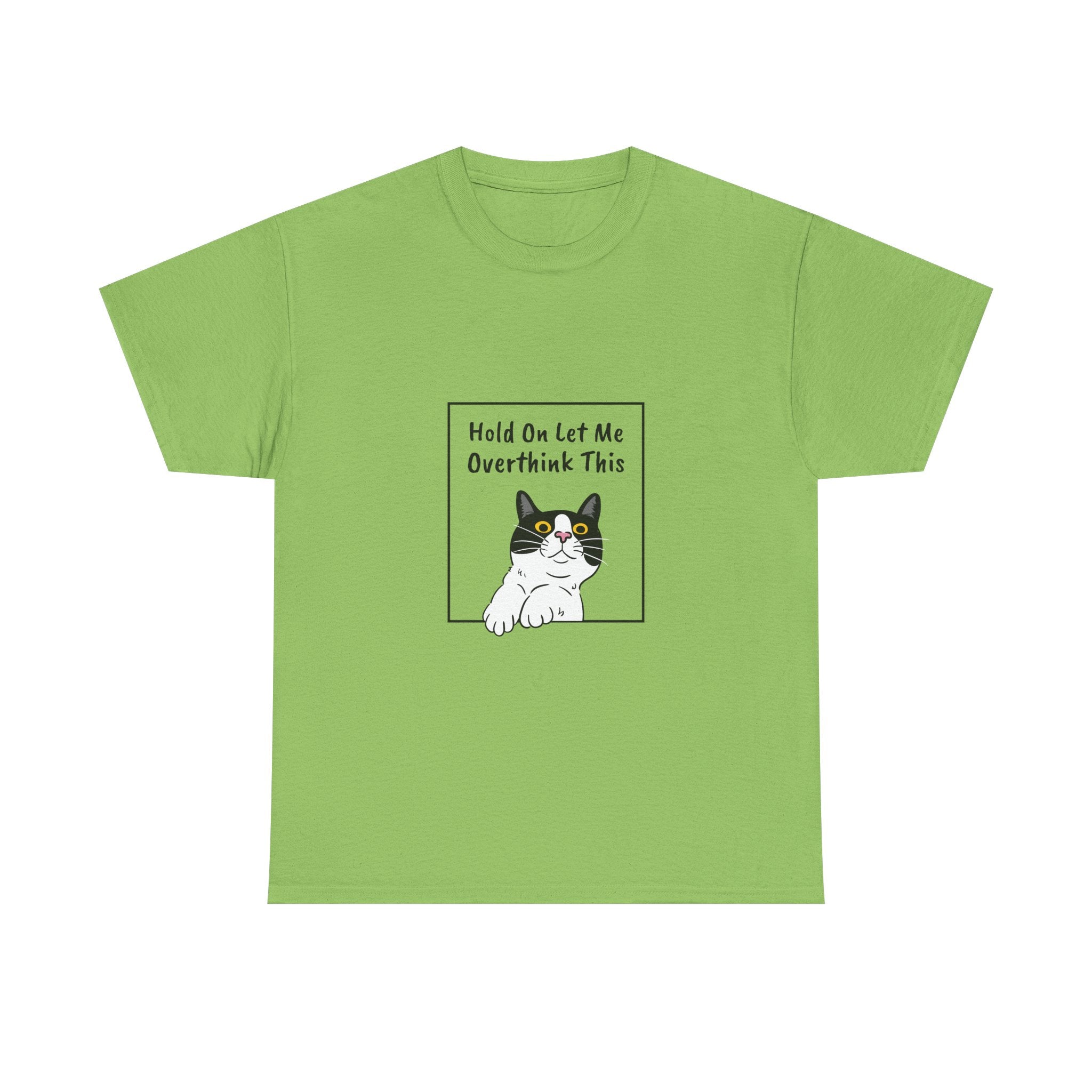 Funny Cat Overthink Tee - Unisex Heavy Cotton Shirt