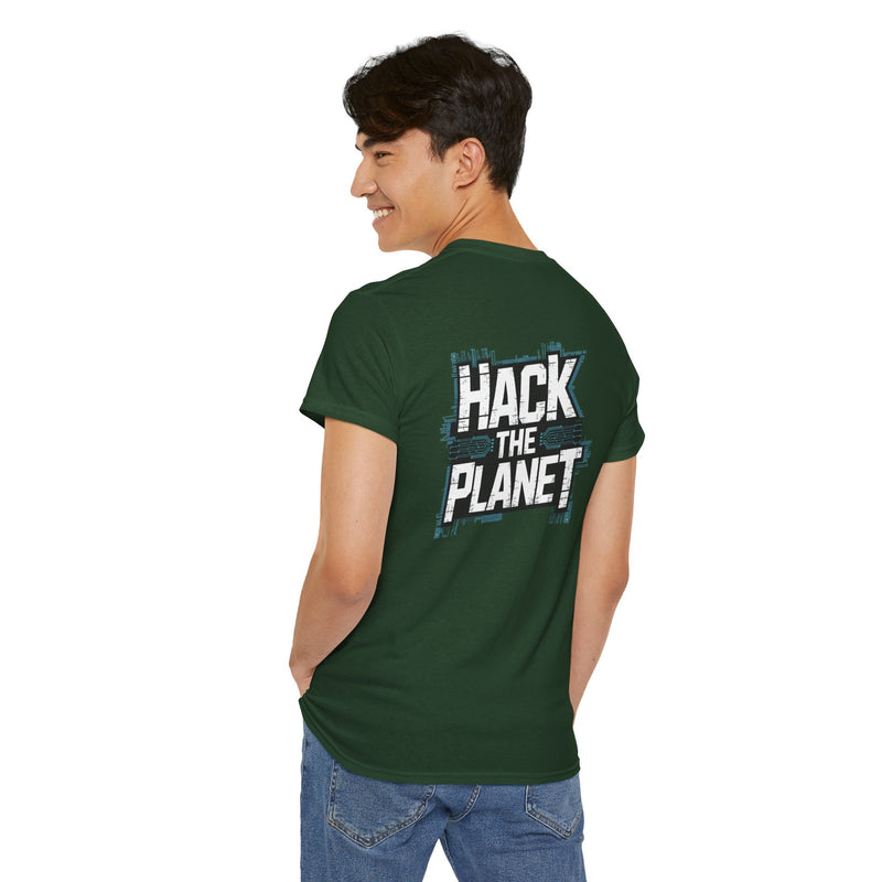 Unisex Heavy Cotton Tee: "Hack the Planet" - T-Shirt