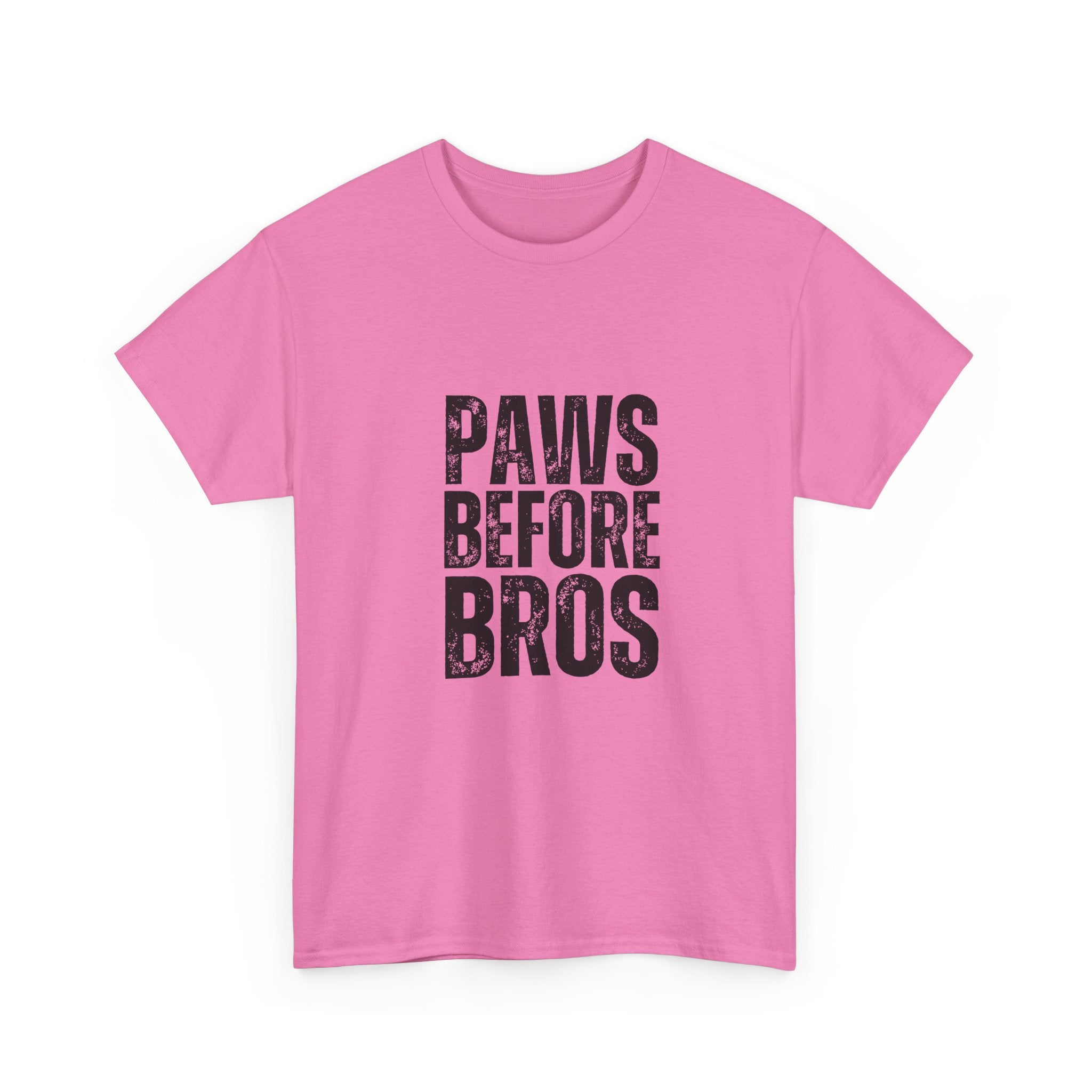 Unisex Heavy Cotton Tee - 'Paws Before Bros' Graphic T-Shirt