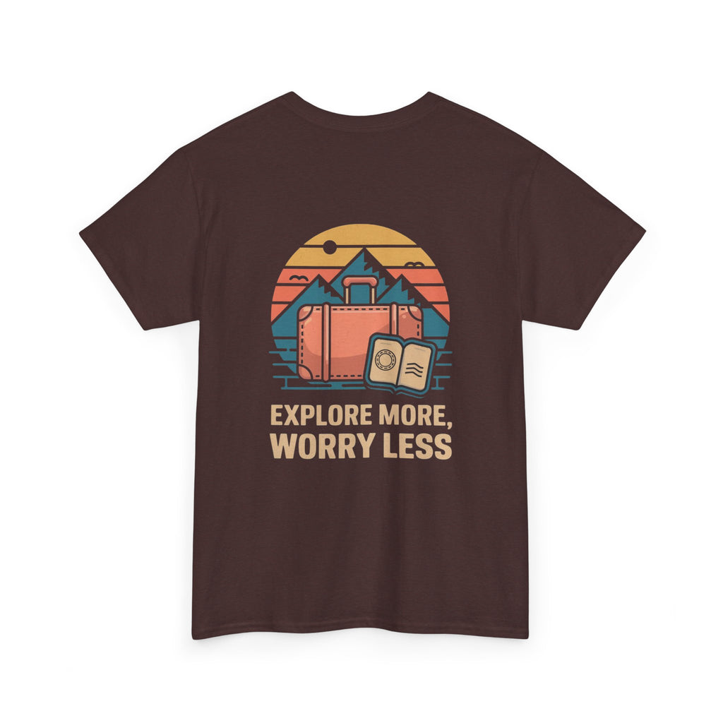Unisex Heavy Cotton Tee: "Explore more worry less" - T-Shirt