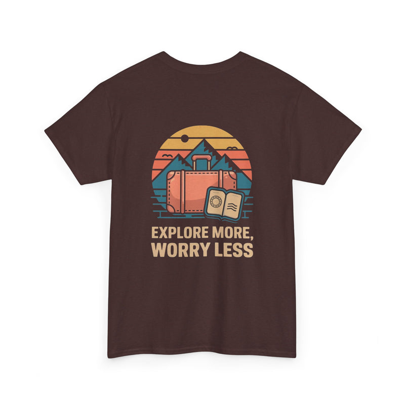 Unisex Heavy Cotton Tee: "Explore more worry less" - T-Shirt