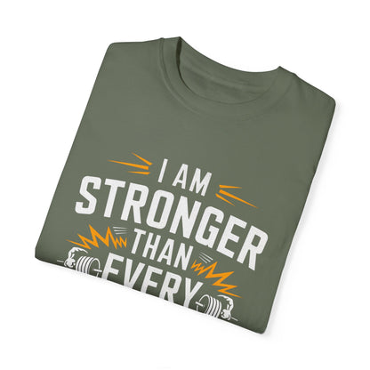Motivational Unisex Garment-Dyed T-shirt - 'Stronger Than Every Doubt'
