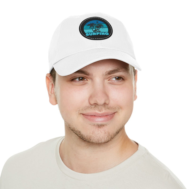Surfing Dad Hat with Leather Patch - Casual Beach Style
