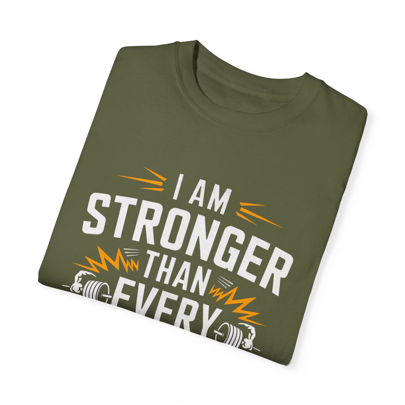 Motivational Unisex Garment-Dyed T-shirt - 'Stronger Than Every Doubt'