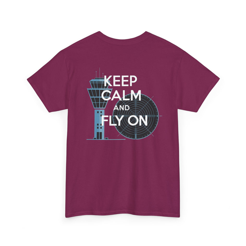 Keep Calm and Fly On Unisex Heavy Cotton Tee