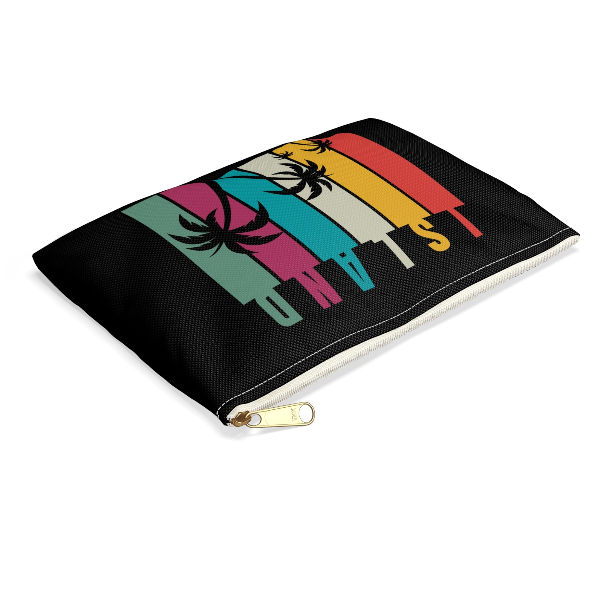 Tropical Island Accessory Pouch - Colorful Palm Tree Design for Travel & Organizing