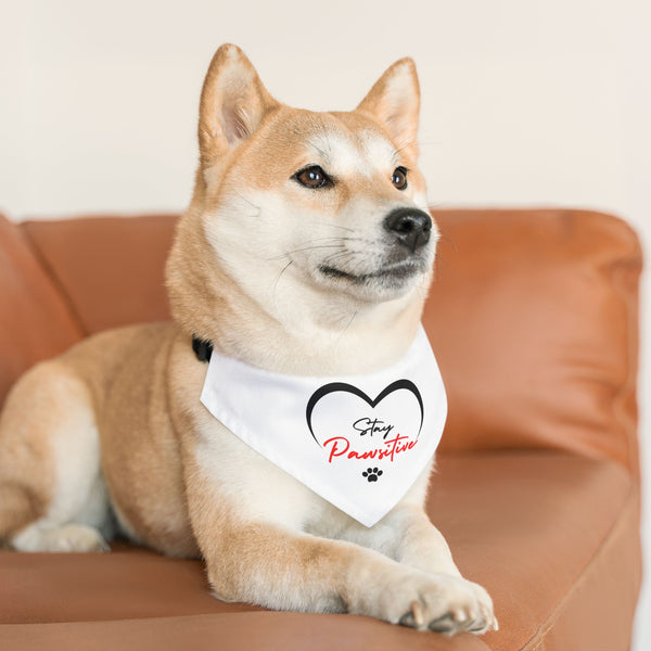 Stay Paw-sitive Pet Bandana Collar - Cute Dog Accessory for Positive Vibes
