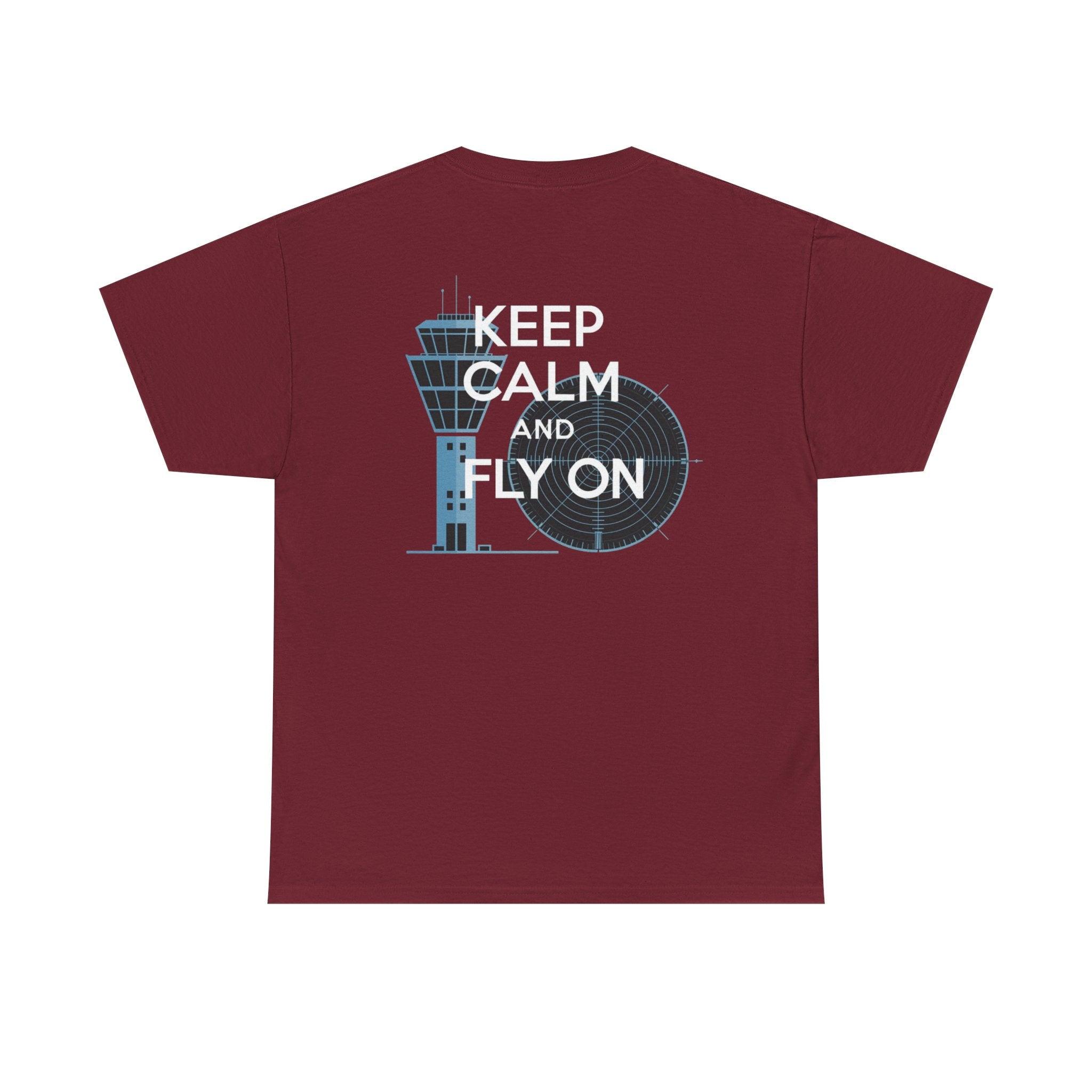 Keep Calm and Fly On Unisex Heavy Cotton Tee