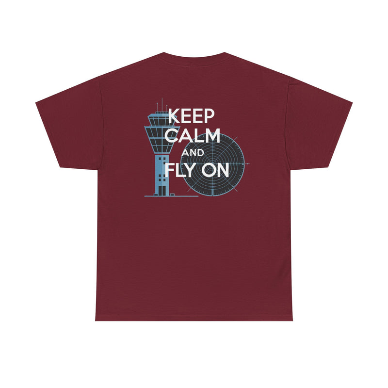 Keep Calm and Fly On Unisex Heavy Cotton Tee