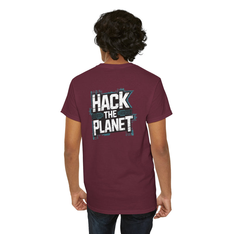 Unisex Heavy Cotton Tee: "Hack the Planet" - T-Shirt