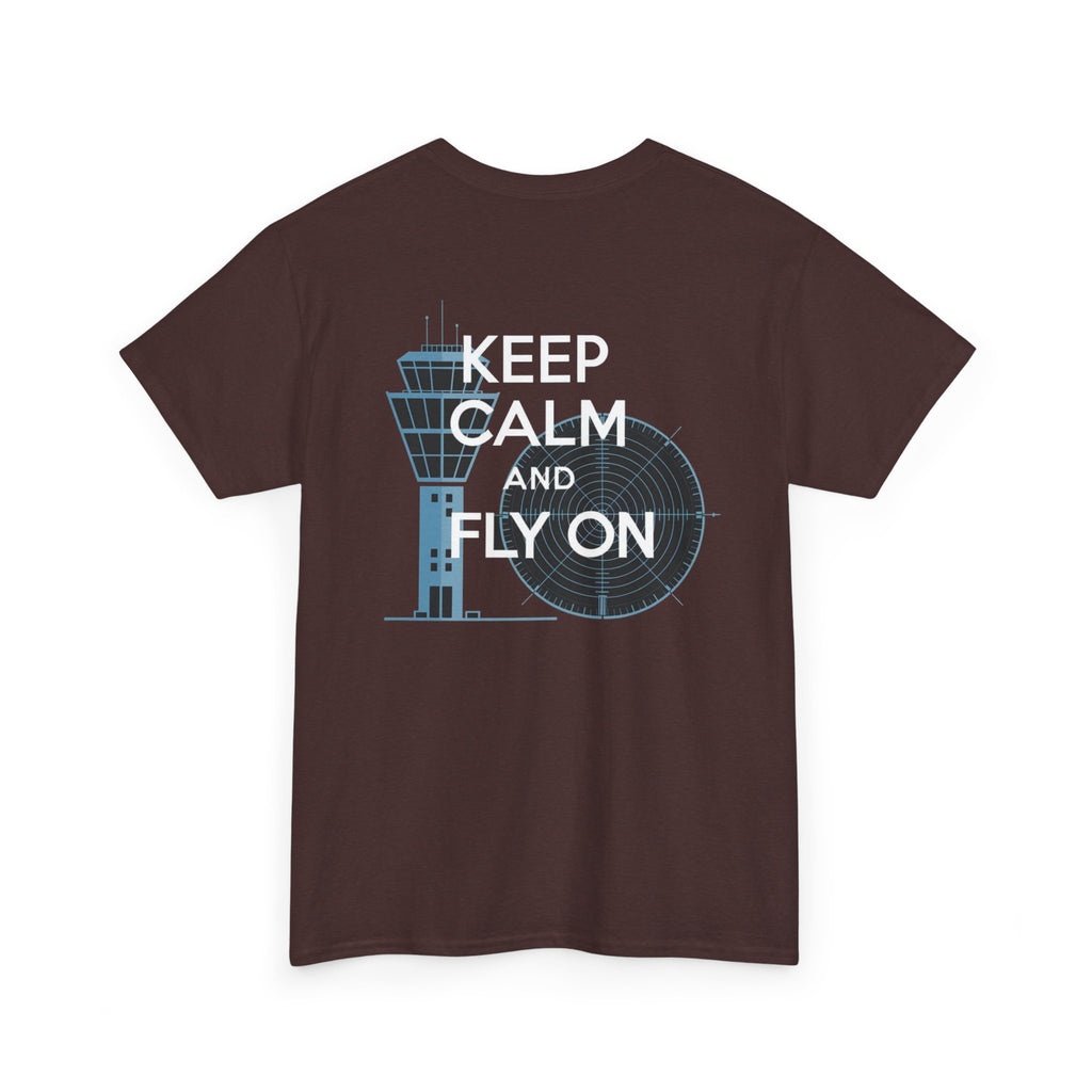 Keep Calm and Fly On Unisex Heavy Cotton Tee