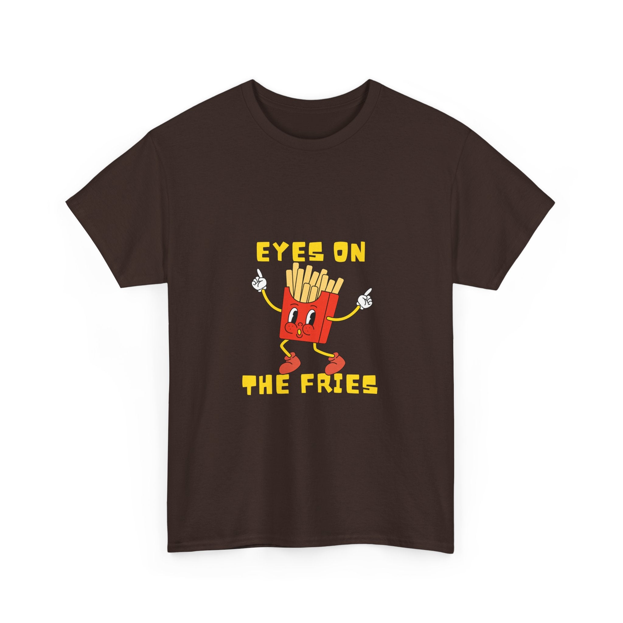 Funny Foodie Unisex Heavy Cotton Tee - 'Eyes on the Fries' Graphic T-Shirt